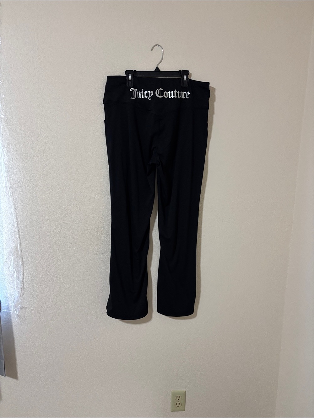 Juicy Couture Black Wide-Waistband Track Pants xl